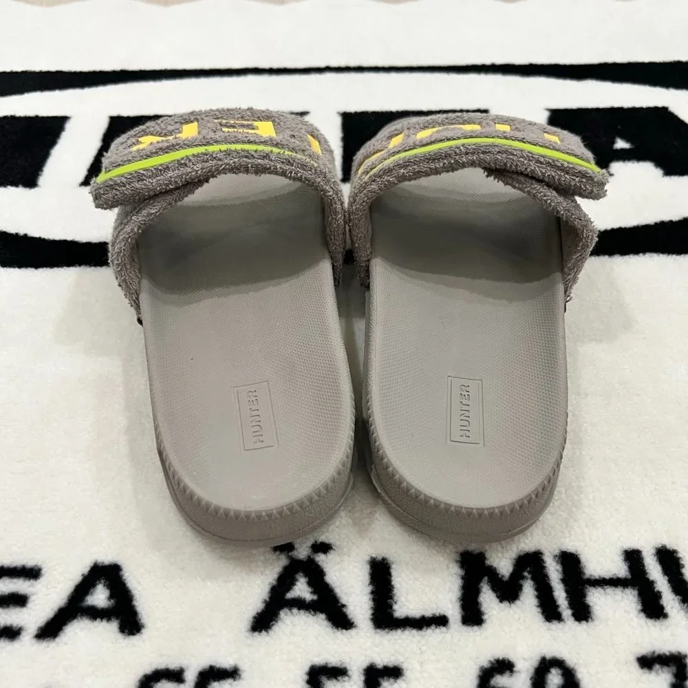 Hunter Terry Towelling Adjustable Strap Pool Slide Sandal - Picture 4 of 8